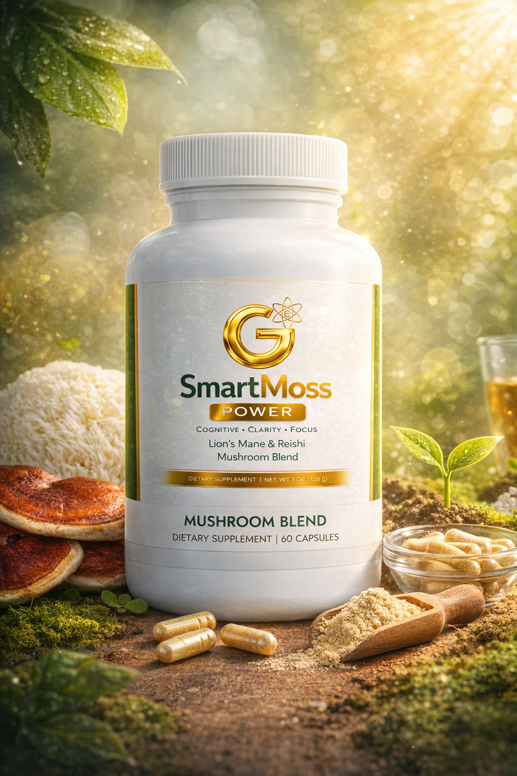 Smart Moss Power + | Clarity, Focus, Brain Elevation (60 Capsules)