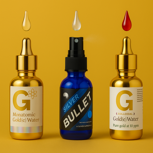 Clarity,Cognition and Immunity 3 Pack Bundle /Silver Bullet Spray- Colloidal Gold- Monoatomic Gold